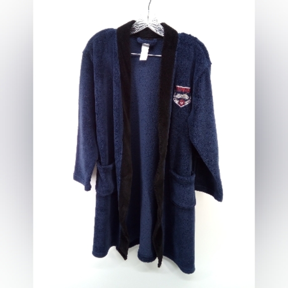 Joe Boxer Road Hogs Custom Chrome Born 2 Ride Blue Plush Men's Robe No Belt L - Picture 1 of 9